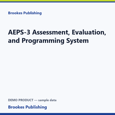 AEPS-3 Assessment, Evaluation, and Programming System