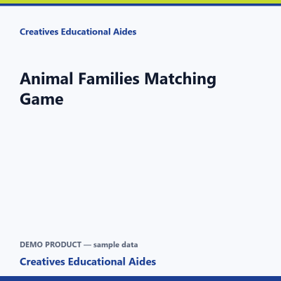 Animal Families Matching Game