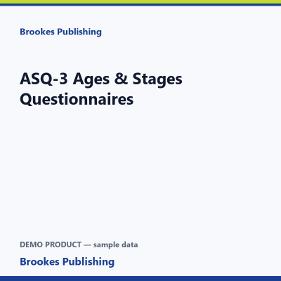 ASQ-3 Ages & Stages Questionnaires