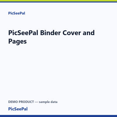 PicSeePal Binder Cover and Pages