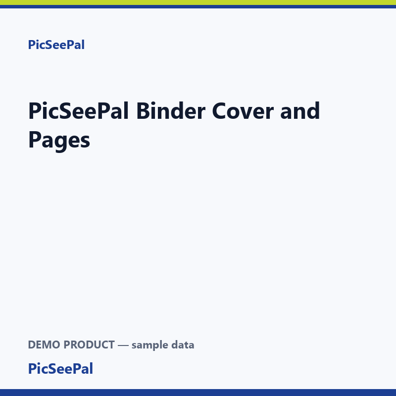 PicSeePal Binder Cover and Pages