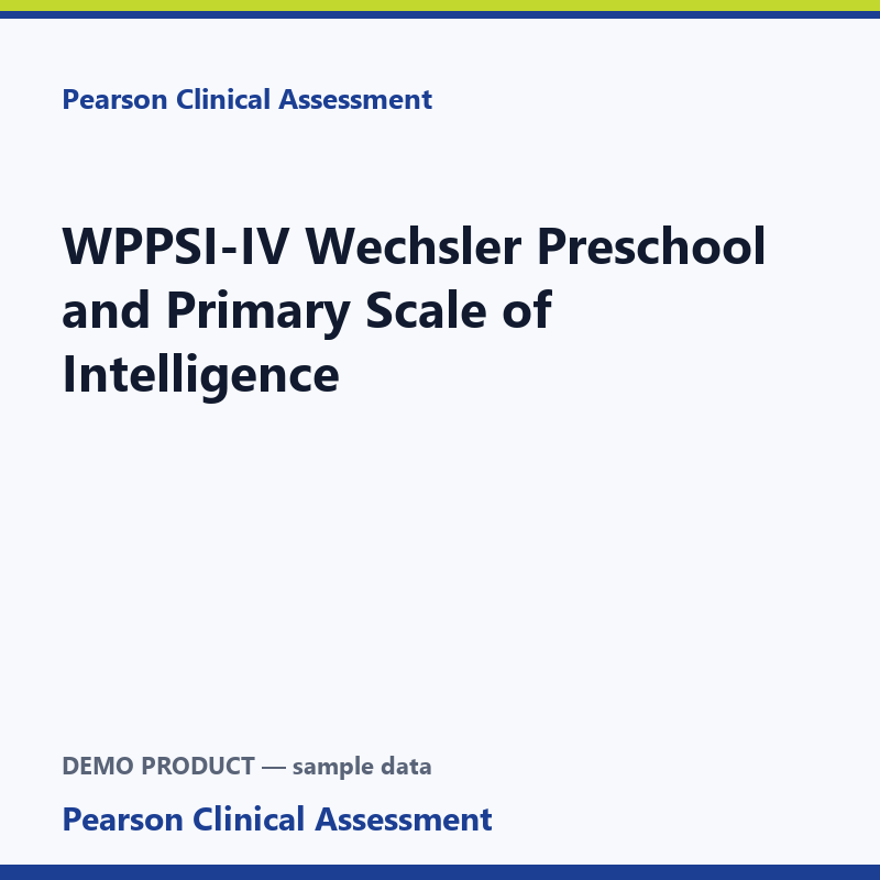 WPPSI-IV Wechsler Preschool and Primary Scale of Intelligence